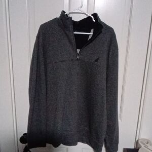 Nautica Men's Dark Heather Gray Half-Zip Sweater